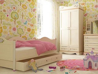 Мебель для маленькой детской комнаты для девочки